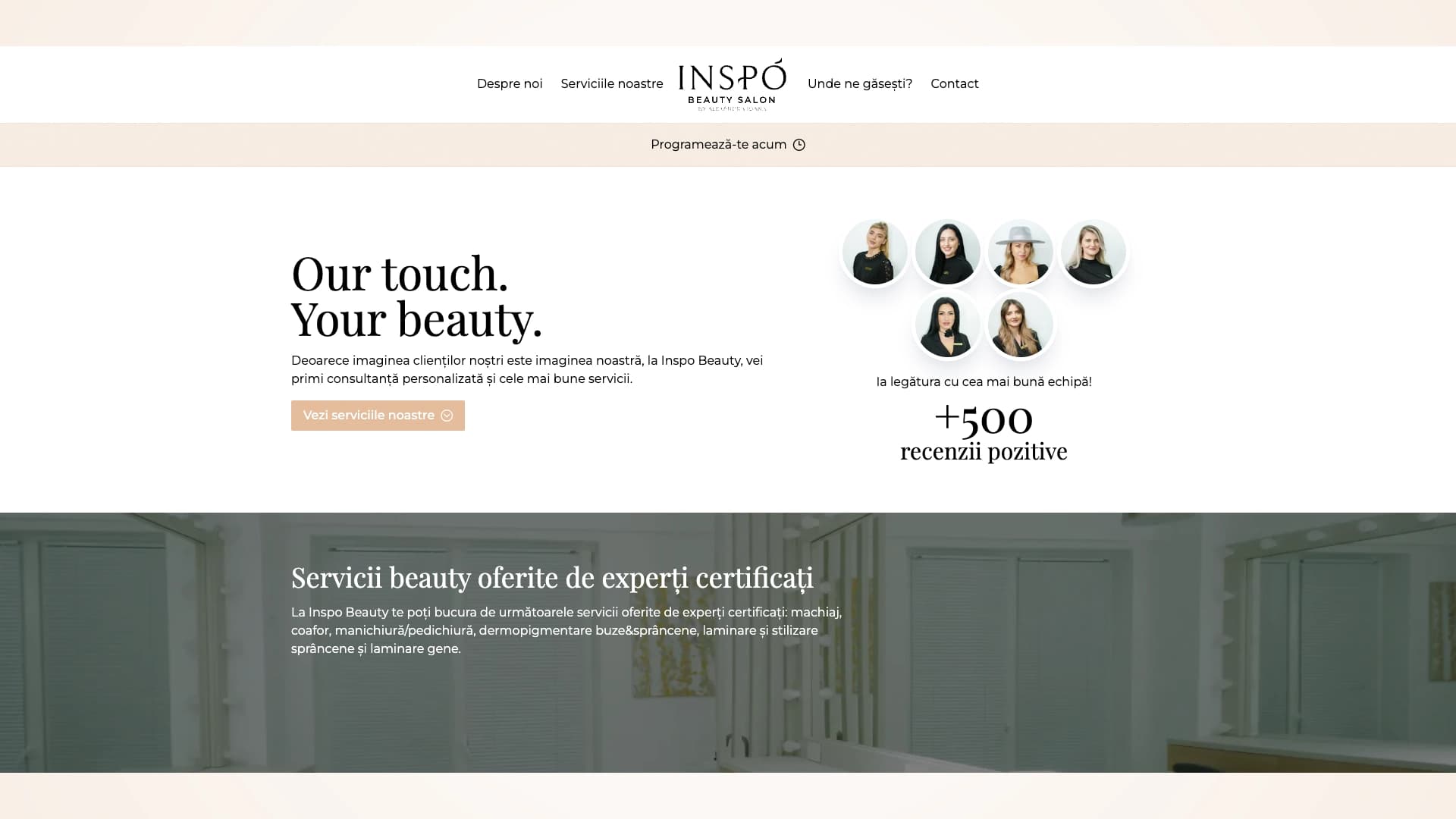 Inspo Beauty - Presentation website and CRM platform