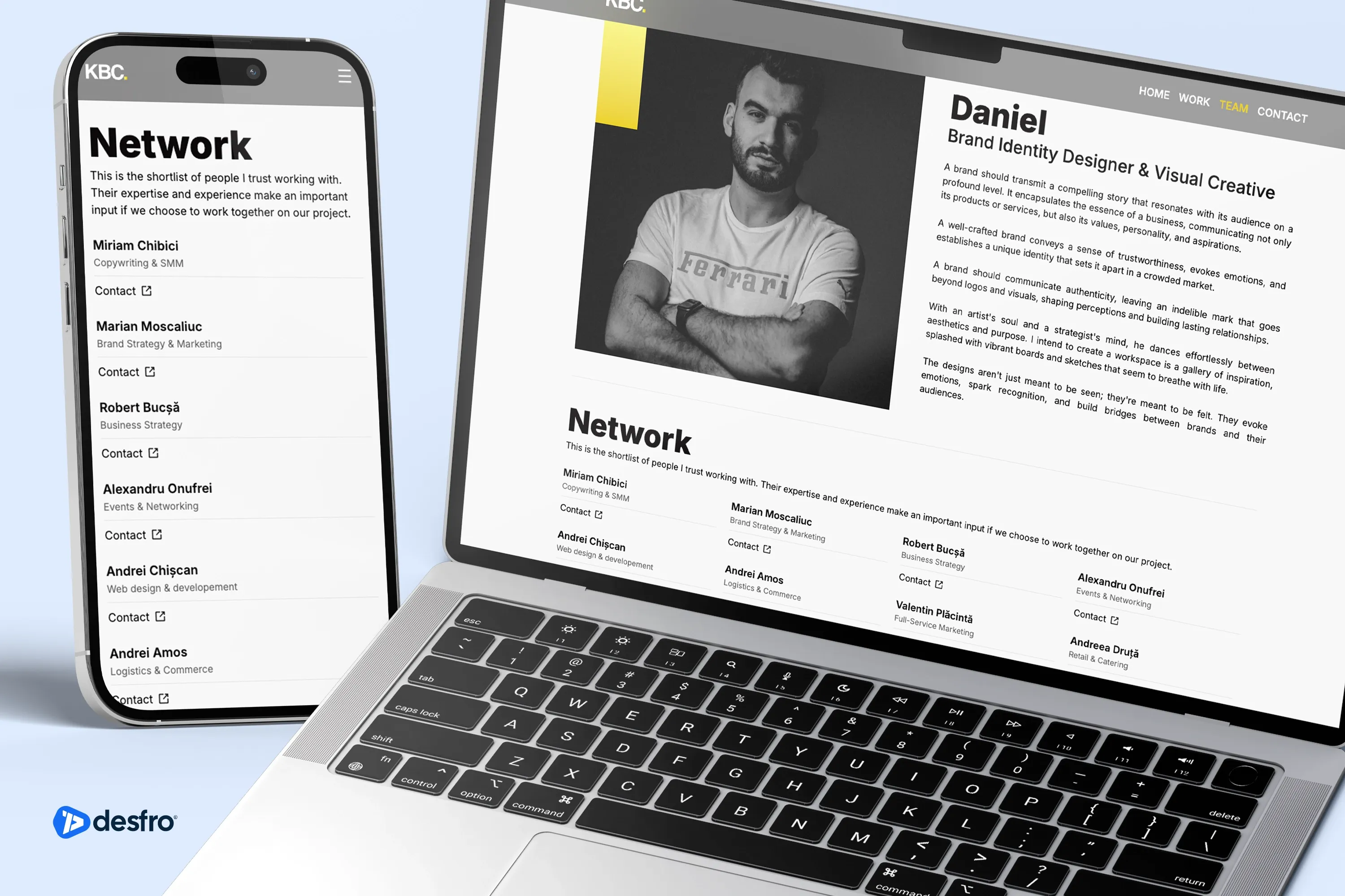 The KBC - Portfolio website & CMS